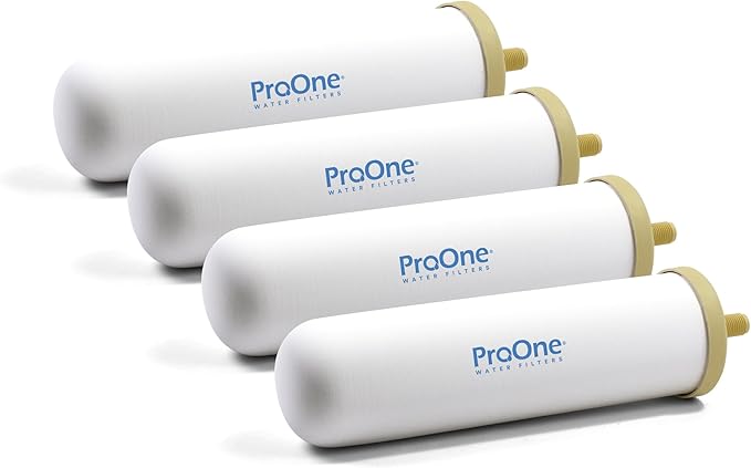 ProOne 9-Inch Gravity Water Filter Replacement G-Series 4-Pack - Universally Compatible with Gravity Water Filter Systems - NSF/ANSI Certified to Reduce Lead, Reduce Microplastics, & Total PFAS