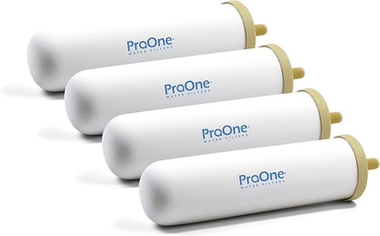 ProOne 9-Inch Gravity Water Filter Replacement G-Series 4-Pack - Universally Compatible with Gravity Water Filter Systems - NSF/ANSI Certified to Reduce Lead, Reduce Microplastics, & Total PFAS