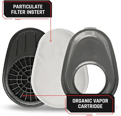 P-A-3 Organic Vapor & Particulate Filter Cartridge A1P2 - Bayonet-Style Replacement Filters for Mask & Respirator - Filters Chemical, Smoke, Dust, Paint, Resin, Woodworking, Welding, Sanding