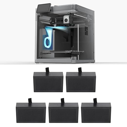 5Pcs 3D Printer Activated Carbon Air Filter Purifiers, P1P P1S X1 P1 Replacement, VOC Filtration and Odor Elimination for ABS PC PA Printing, Enhanced Indoor Air