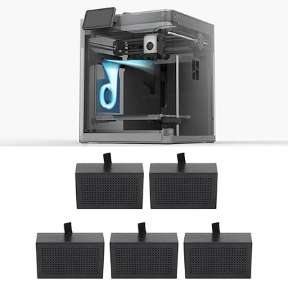 5Pcs 3D Printer Activated Carbon Air Filter Purifiers, P1P P1S X1 P1 Replacement, VOC Filtration and Odor Elimination for ABS PC PA Printing, Enhanced Indoor Air
