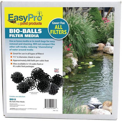 EasyPro BB15 Bio-Balls | 1 Cubic Ft. | Plastic Filter Media for Biological Filtration | 1 1/2″ in Diameter | Durable and Lightweight | Easy to Clean and Reuse