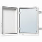 QILIPSU Waterproof Junction Box IP67 Outdoor Plastic Electrical Project Enclosure Weatherproof with Inner Door, Mounting Plate, Wall Brackets, Hinged Grey Cover 16.1"x12.2"x7.1" -D