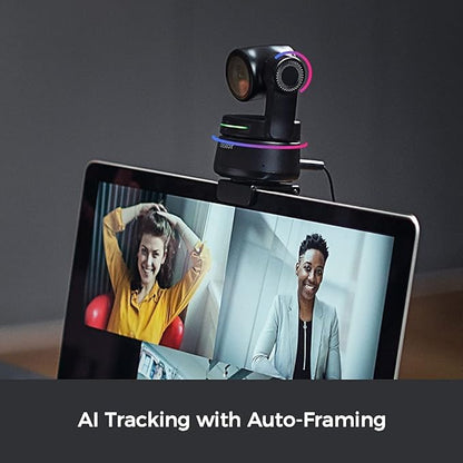 OBSBOT Tiny 1080P PTZ Webcam with AI Tracking, Auto Framing, Noise Reduction, and Gesture Control