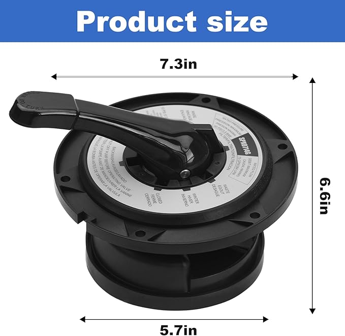 SPX0714BA Key Cover and Handle Assembly Replacement Fits Hayward Vari-flo XL Valve SP0714T SP0714A SP0714C SP0714G11 SPX714BS 601665, Black Pool Filter Valve Part