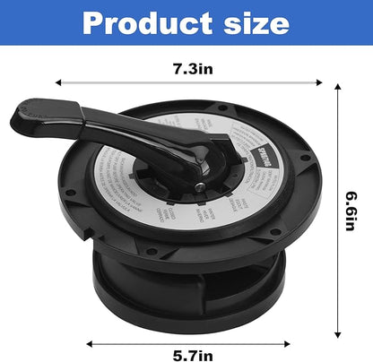 SPX0714BA Key Cover and Handle Assembly Replacement Fits Hayward Vari-flo XL Valve SP0714T SP0714A SP0714C SP0714G11 SPX714BS 601665, Black Pool Filter Valve Part