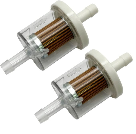 2-Pack 1/4" Inline Fuel Filter, 40 Micron Replacement for Briggs & Stratton 691035 Kawasaki 49019-0014, Compatible with Lawn Mower, Tractor, Small Engines