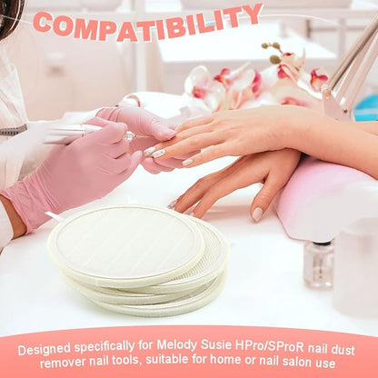 4 Pack Nail Dust Collector Replacement Filter for MelodySusie HPro/SProR Nail Dust Collector, Reusable Dusts Collector Filter for Nails Machine Manicure Tools Salon Home Use