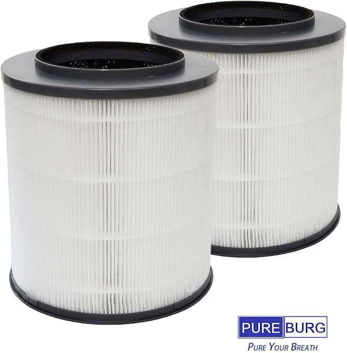PUREBURG 12030 Replacement Filter Compatible with Clorox 11030 11031 Medium Rooms Air Purifiers,2-Pack H13 True HEPA Activated Carbon 2-in-1 3-Stage Filtration
