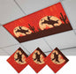 Fluorescent Light Covers for Drop Ceiling Western Cowboys Horse Riding on Red Magnetic Light Filters, Abstract Cactus Desert Ceiling Shade Filters for Home Classroom Office,2x4 ft,3Packs