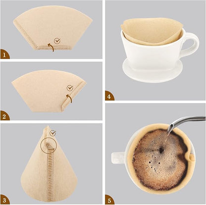 Segarty #1 Coffee Cone Filters, 400 Count Pack Size 1-2 Cup Natural Unbleached Brown Paper Disposable Pour Over Maker Basket Dripper for Most Brewer Machine for Home, Office, Cafetera