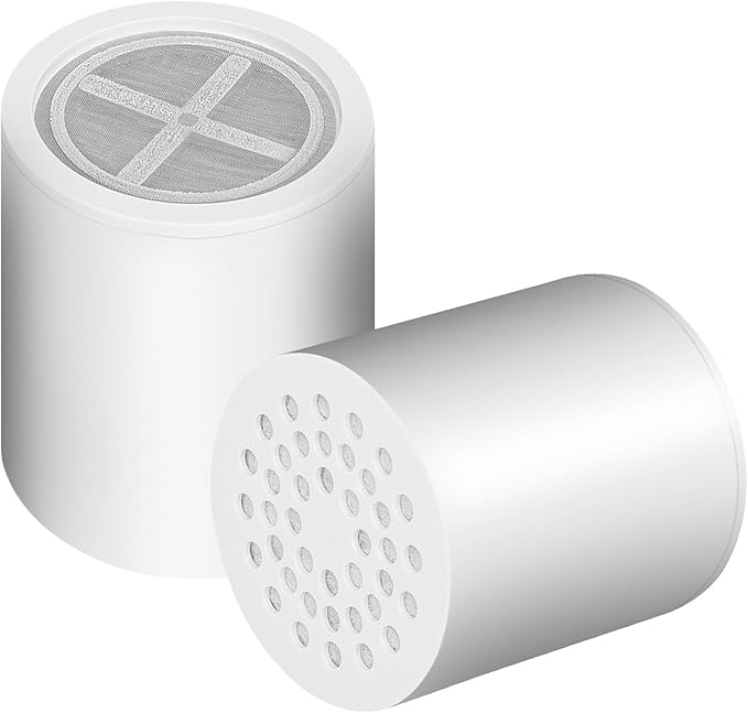 HarJue 15 Stage Shower Filter Replacement Cartridge, Universal High Output Shower Filter for Hard Water Remove Chlorine and Harmful Substances, Body Caring, 2 Pack