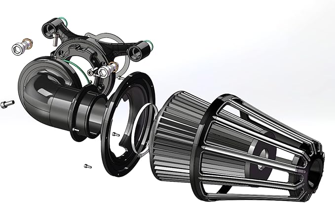 Big Sucker cone Air filter intake for harley air Cleaner Sportster Softail fatboy heritage dyna touring street road king Glide (Gauge style -Black, Type C : Touring 08-16, Softail 16-17)