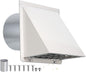 6 Inch Hooded Wall Vent with Mesh&Damper,6''Exhaust Vent Cover,6in Dryer Vent Cover Outside Metal Wall Exhaust Vent Cap Hood for Outdoor Kitchen Range Hood/Bathroom Exhaust Duct-Galvanized Steel,White