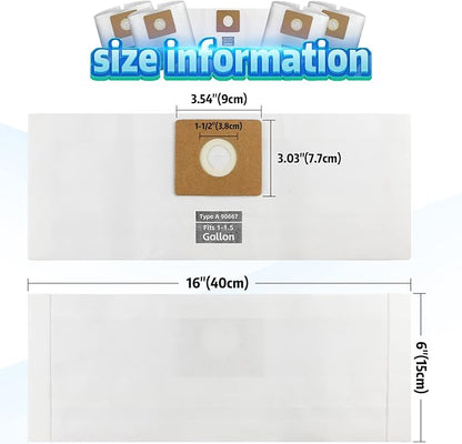 Micro Shop Vac Bags 1-1.5 Gallon by ALYYDBG, Type A - 90667 9066700 9066733 Disposable Vacuum Cleaner Collection Filter Bag 5 PCS
