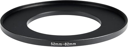 52-82mm Metal Step-Up/Down Ring Adapter Compatible with Mirrorless Cameras DSLR Lens, UV CPL ND Filter Thread Converter, Black