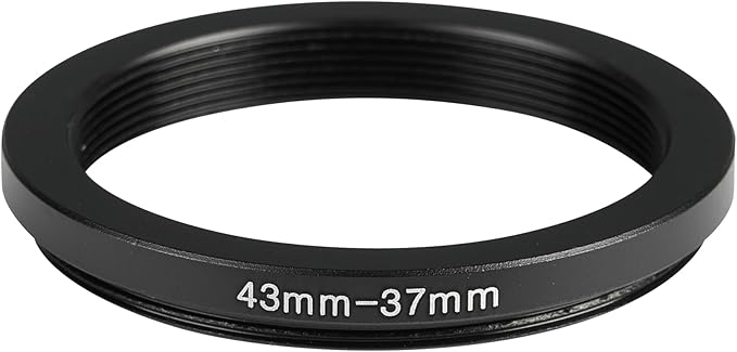 43-37mm Metal Step-Down Ring Adapter Compatible with Mirrorless Cameras DSLR Lens, UV CPL ND Filter Thread Converter, Black