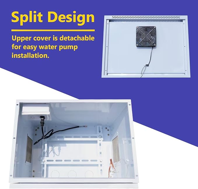 Pond Aerator Weatherproof Outdoor Cabinet, Air Pump 20”W×14.6”D×18”H with Cooling Fan,pre-wired outlet