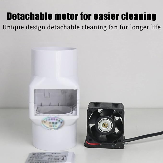 2” 18W Duct Ventilation Fan 50mm with 32mm PVC Pipe Interface 32 CFM Inline Exhaust Booster 12V Air Circulation Vent Blower for Greenhouse