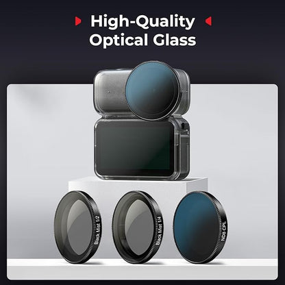 SmallRig Nano Filters Kit for DJI Osmo Nano, Including 1/2 Black Diffusion Filter, 1/4 Black Diffusion Filter, and ND8-CPL Polarizing Filters