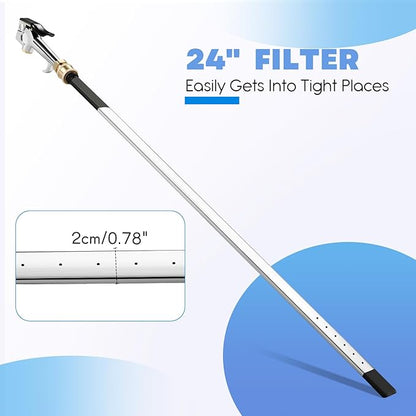 24" Air Filter, Radiator Cleaning Wand for High Efficiency Cooling Systems and Radiators, Water Air Cleaning Wands for Blow out Wash out Kit, Home Car Truck Power Washer Wand