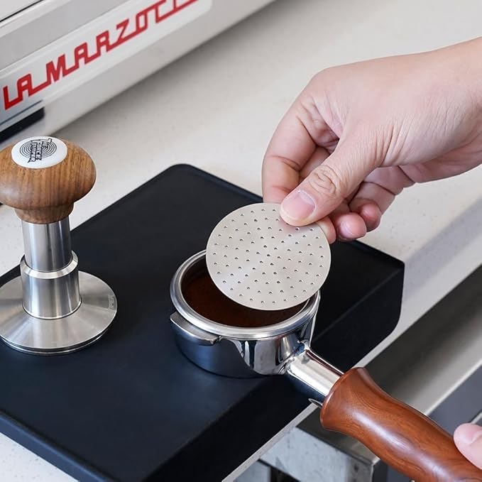 watchget 51 Espresso Puck Screen - 0.8mm Thickness Espresso Screen Double-layer Lower Shower Screen with Magnetic Nail - Metal Reusable Filter for 51mm Protafilter Basket Stainless Steel Coffee Filter
