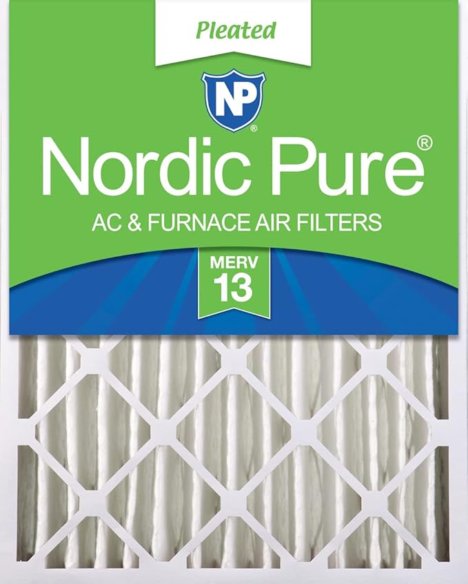Nordic Pure 16x20x4 (Actual Size: 15 1/2 x 19 1/2 x 3 5/8) Pleated MERV 13 Air Filter 1 Pack