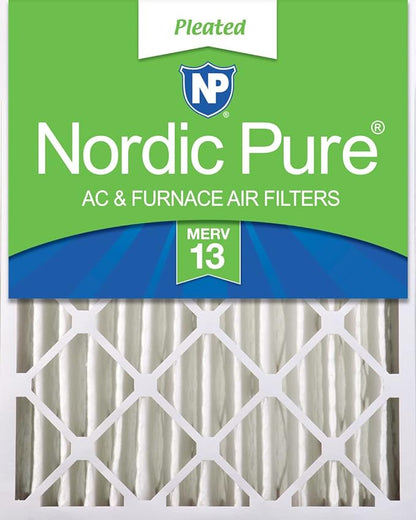 Nordic Pure 20x20x4 (Actual Size: 19 1/2 x 19 1/2 x 3 5/8) Pleated MERV 13 Air Filter 1 Pack