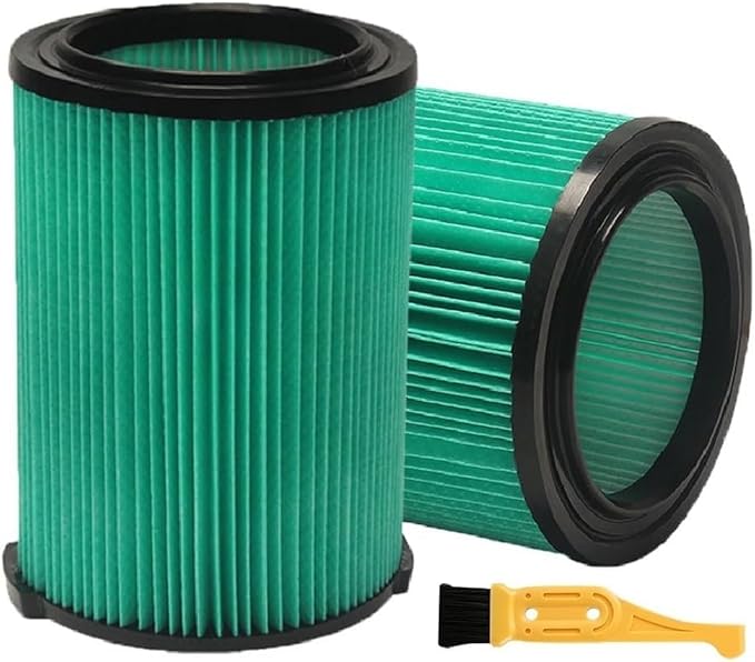 2 Pack VF6000 5-Layer Pleated Replacement Vacuum Filter Compatible for Rigid Shop Vac 5-20 Gallon Wet/Dry Vacuums,Fit for Husky 6-9 Gallon Vacs