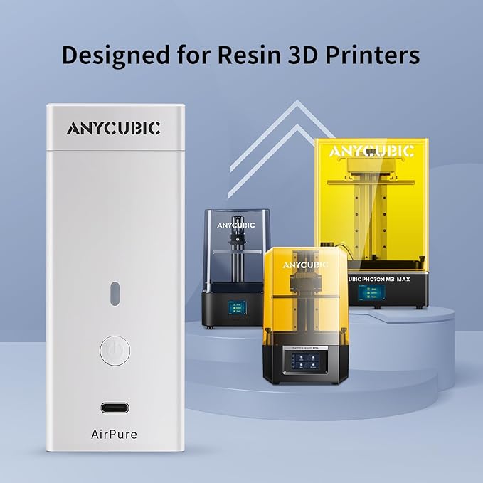 ANYCUBIC Mini Purifier 3D Printer Accessories, Lightweight Ultra Quiet Purifier with High Density Activated Carbon Filter for LCD DLP 3D Printers (Pack of 2)