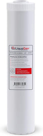 LiquaGen Activated Alumina + Carbon + KDF-55 Replacement Water Filter Cartridge – Helps Manage Fluoride, Chlorine & Taste, Refillable 2.5" x 10", 2.5" x 20", 4.5" x 10", 4.5" x 20" (1, 4.5" x 20")