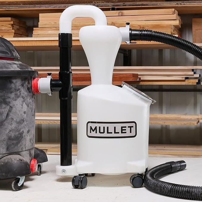 Mullet High-Speed Cyclone Dust Collector for Shop Vacuum - Sawdust Separator, Dust Collectors for Woodworking, Garage, Hobbyist Debris Extraction