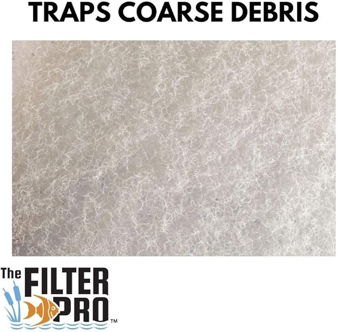 Beige Coarse Filter Media, 1.25" Thick, 12" x 56" Roll, Perfect for Aquariums, Ponds or Water Gardens, Made in USA