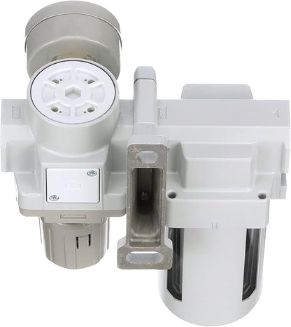 PneumaticPlus SAU420-N06G Compressed Air Filter Regulator Combo 3/4" NPT - Poly Bowl, Manual Drain, Bracket, Gauge