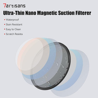 7artisans Nano Magnetic Filter UV Filter ND Light Reduction Filter/CPL Polarization Filter/GND Gradient Filter/Black Mist 1/4 Portrait Photography Filter Suitable for Lens(67mm 5-in-1 Set)