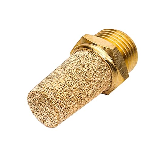 Beduan 3 Pcs Pneumatic Brass Exhaust Muffler Filter, 1/2" Male Thread Hex Sintered Silencer Air Line Fitting