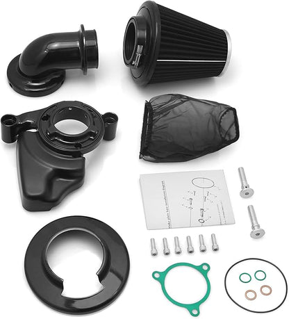 Big Sucker cone Air filter intake for harley air Cleaner Sportster Softail fatboy heritage dyna touring street road king Glide (Nake - BLACK, TypeD : Touring M8 17-UP, Softail 18-UP)
