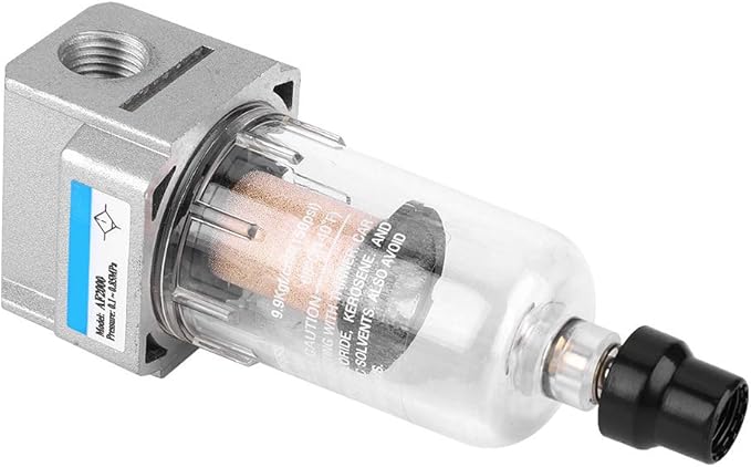 G1/4" Air Line Filter, Water and Oil Separator for Air Line Replacement AF2000-02 Particulate Filter Water Trap Separator, 750L/min Automatic Drain