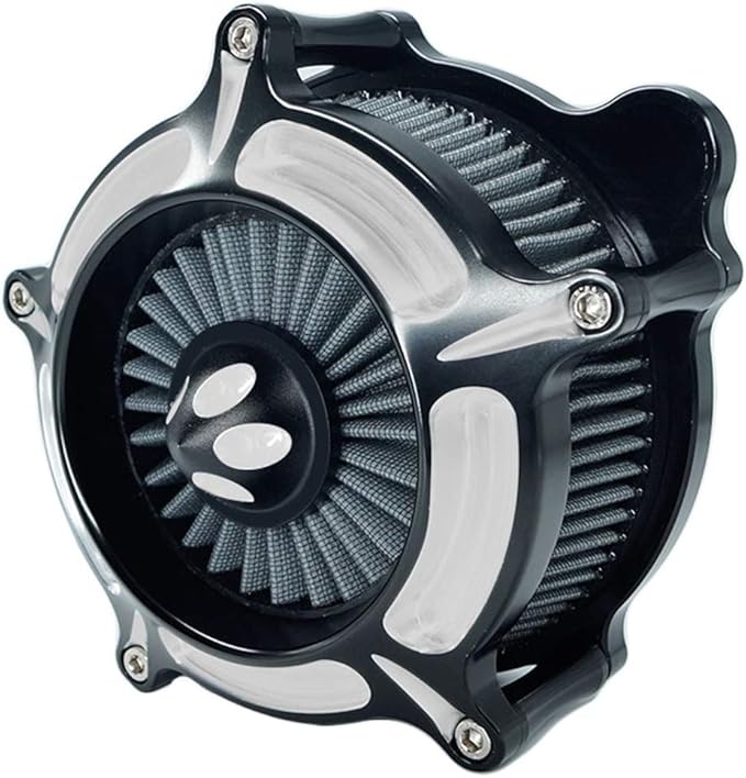 Air Filter Intake Motorcycle Turbine Cleaner Kit Cnc Cut Chrome for Harley Touring Street Glide 2008 - 2016 Softail 2016 - 2017 Fitment - C (Gray)