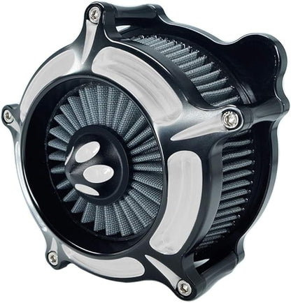 Air Filter Intake Motorcycle Turbine Cleaner Kit Cnc Cut Chrome for Harley Touring Street Glide 2008 - 2016 Softail 2016 - 2017 Fitment - C (Gray)