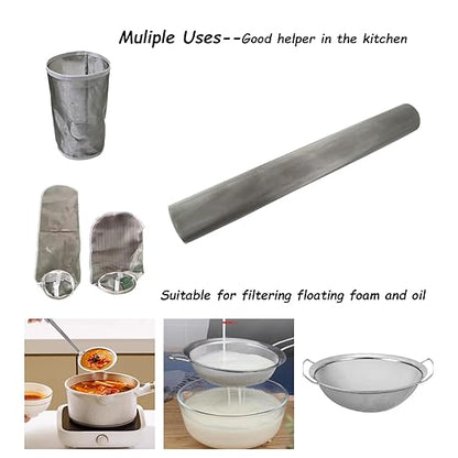304 Stainless Steel Mesh 120Mesh, 15.7"x47.2"(40x120cm) Metal Mesh Screen, Woven Fine Wire Mesh Easy to Cut for Filter Mesh, Filtration Cloth and DIY Project