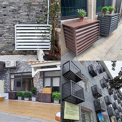 Aluminum Air Conditioner Cover, Privacy Fence Screen, Outdoor Condenser Protective Cover, Freestanding Louvered Space Divider, Trash Can Enclosure & Flower Stand, Suitable for Outdoor