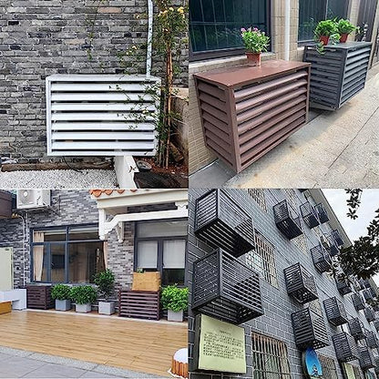 Aluminum Air Conditioner Cover, Privacy Fence Screen, Outdoor Condenser Protective Cover, Freestanding Louvered Space Divider, Trash Can Enclosure & Flower Stand, Suitable for Outdoor