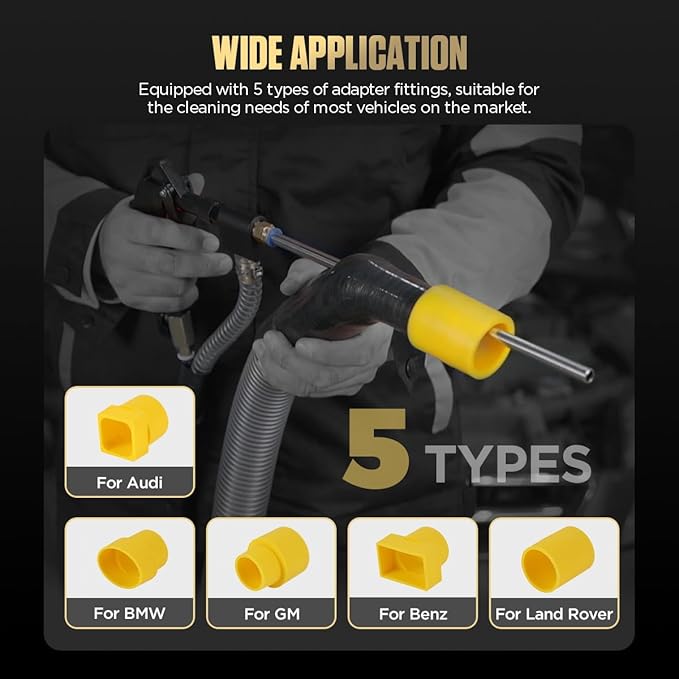 Automotive Walnut Blaster HTS559 Walnut Blaster Kit For Carbon Cleaning,GDI Intake Valve Cleaner,Intake Manifold&Exhaust Valve Cleaner,1400W Walnut Shell Blaster Built-In Walnut Recycling&Dust Filter