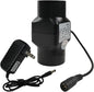 2 Inch Inline Duct Fan 12v Ventilation Fan with Variable Speed Controller Low Noise Inline 22 CFM Blower for Grow Tent Bathrooms Kitchens Black (Color : NO Adjustable Speed)