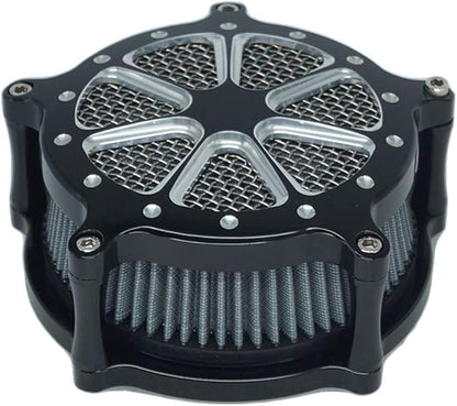 Air Filter Intake Cnc Cut Air Cleaner Venturi Motorcycle Chrome Kit for Harley Dyna 2000 - 2017 Softail 2000 - 2015 Touring 2000 - 2007 Fitment - B (Gray)