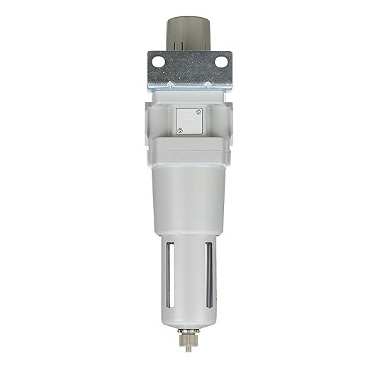 PneumaticPlus SAW600-N10BG Compressed Air Filter Regulator Piggyback Combo 1" NPT - Poly Bowl, Manual Drain, Bracket, Gauge