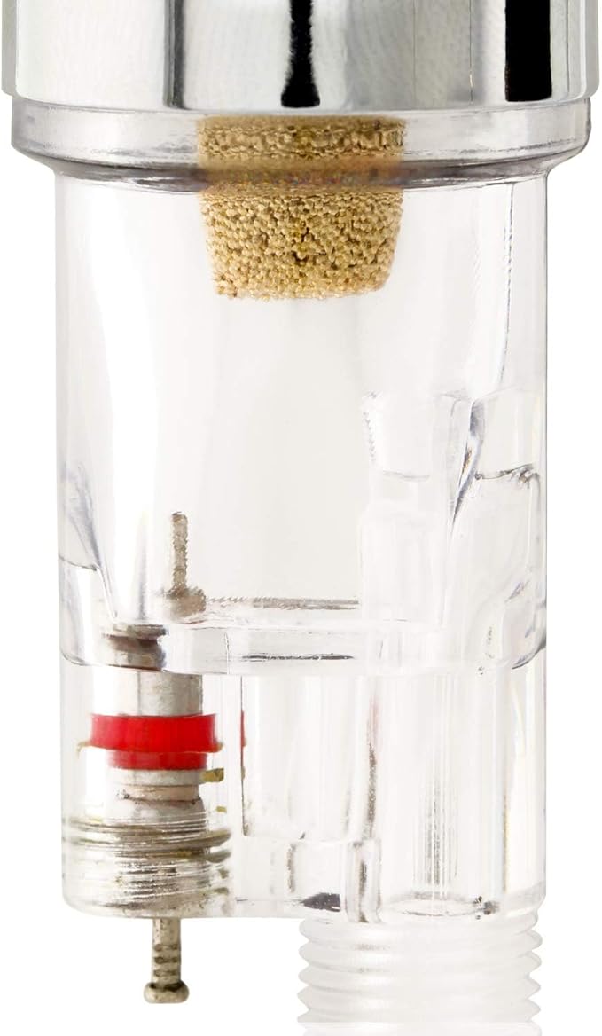 Master Airbrush In-Line Mini Air Filter Water Trap - 1/8" BSP Threads - Airbrush Moisture Trap & Air Compressor Accessory (Connects directly onto airbrushes and hoses with 1/8" threads)