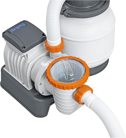 Bestway 58498E Flowclear 1500 Gallon Sand Filter Pool Pump for Above Ground 300 to 11,200 Gallon Swimming Pools with Adapter (Sand is Sold Separately)