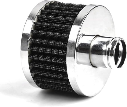MUGE RACING 23mm Car Air Filter Universal Cold Air Intake Filter High Flow Vent Valve Cover Breather Filter (Black- 2 Pcs)